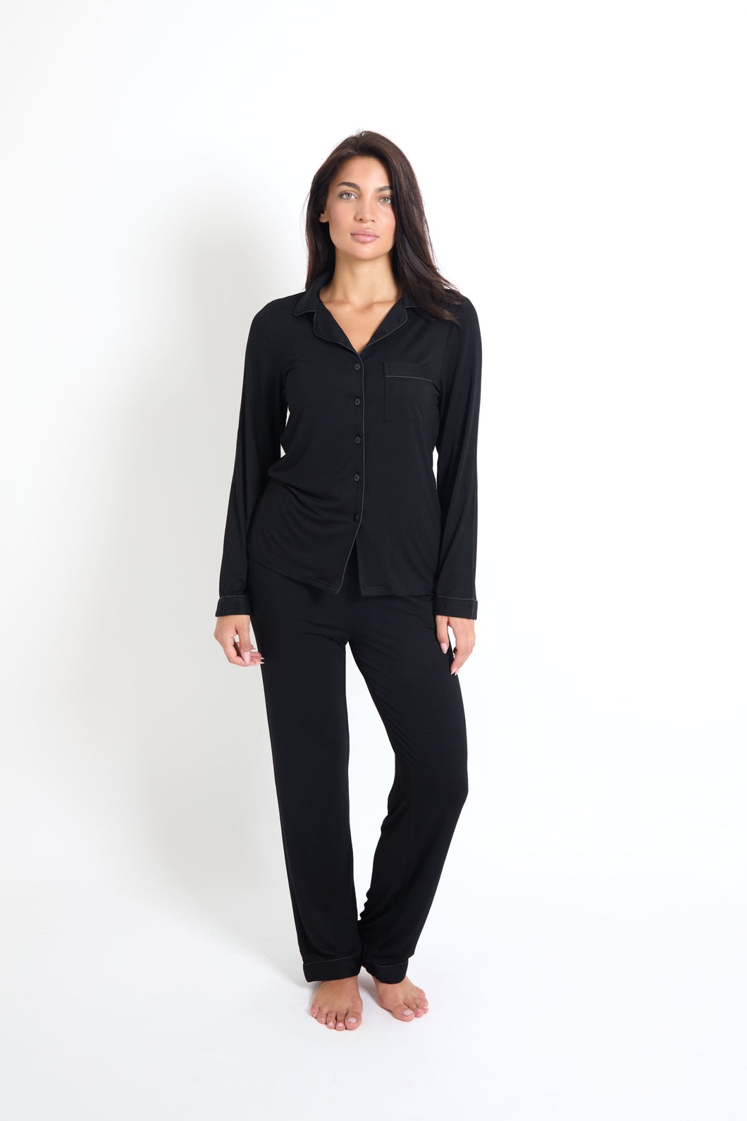 Stretch Pyjama Trouser Set – Luna Noir