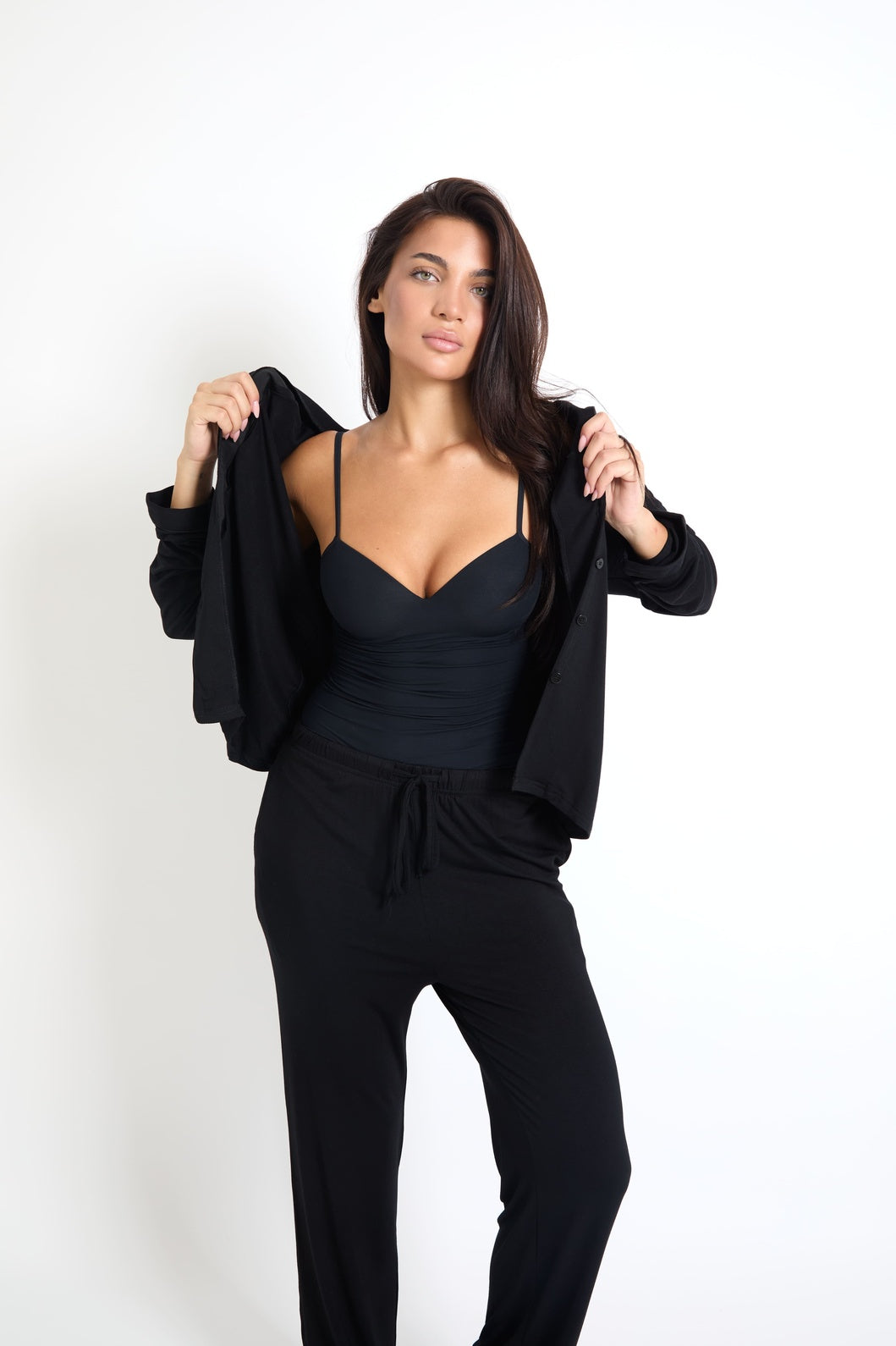 Stretch Pyjama Trouser Set – Luna Noir